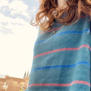 3 button green long sleeve